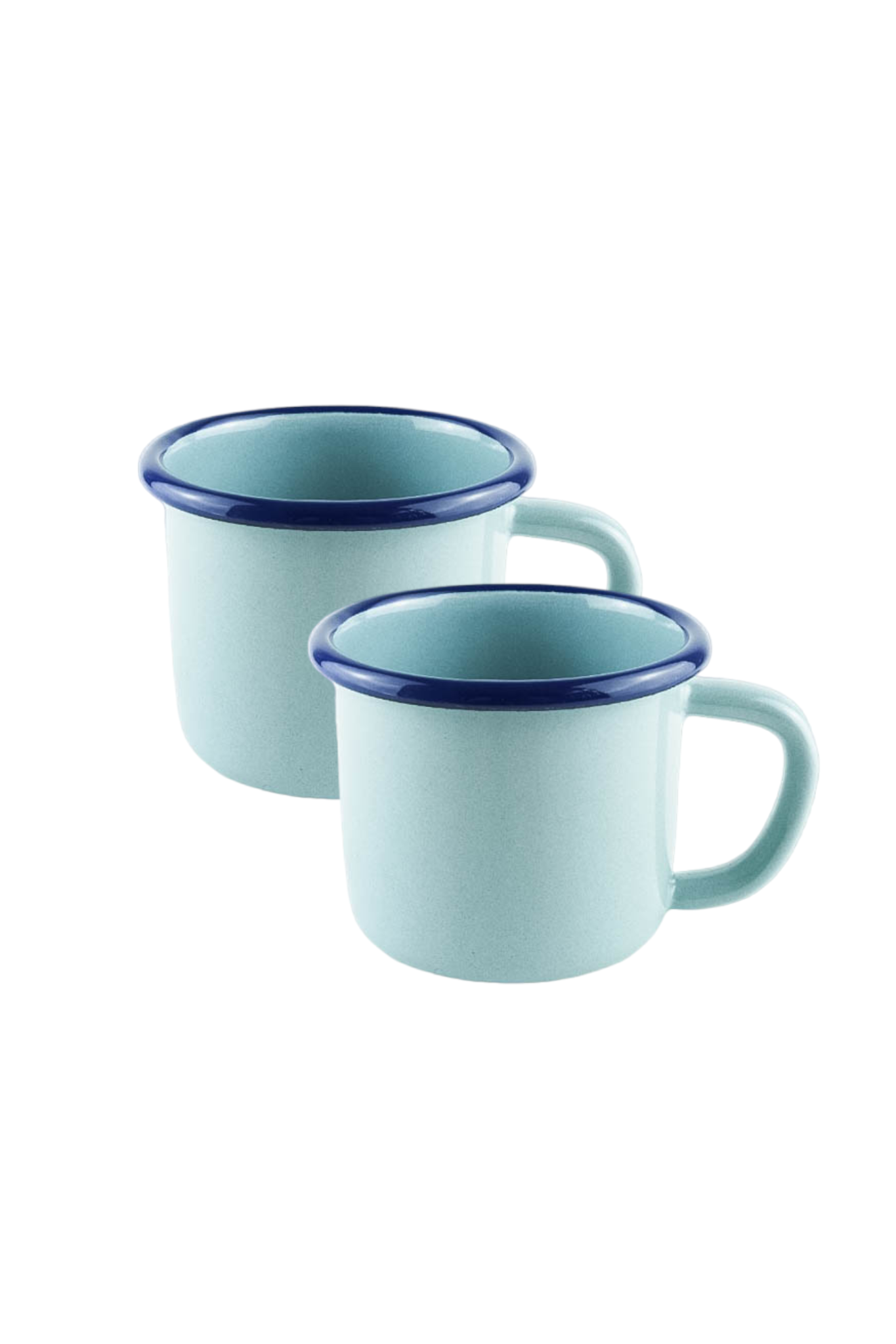 Set 2 mugs en acier émaillé - Calypso Ciel