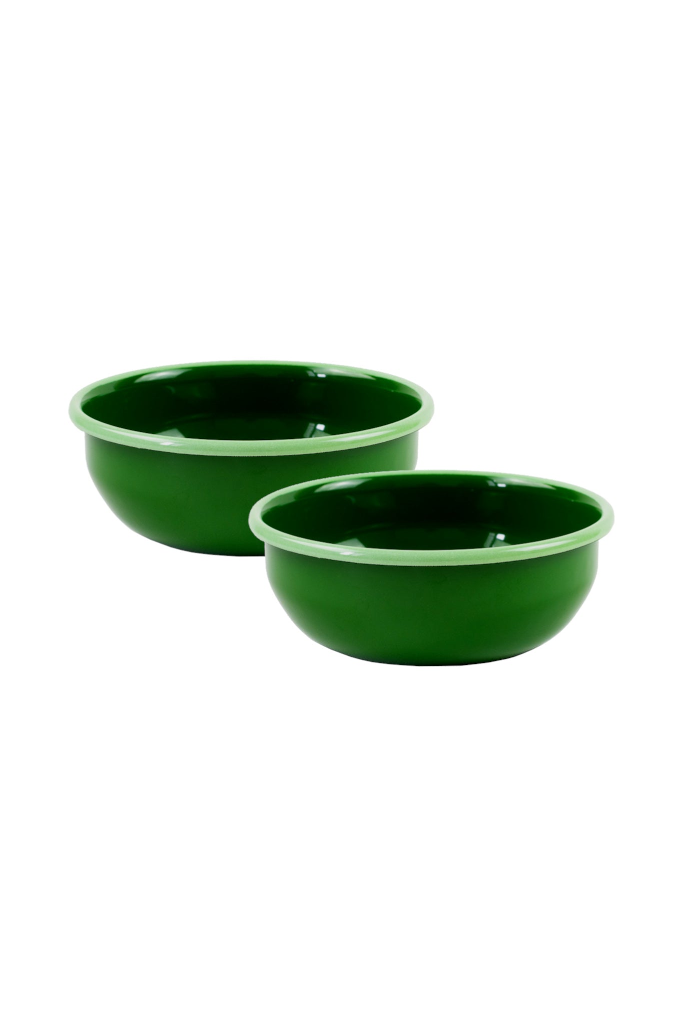 set 2 bols émaillés verts - vaisselle acier émaillé - SOLID