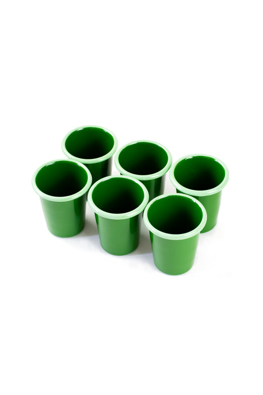 6 verres en émail verts - vaisselle acier émaillé - SOLID